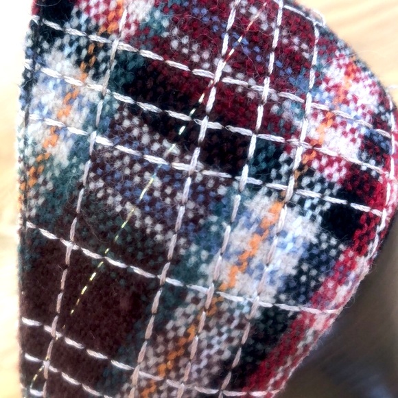 Plaid pump d’orsay pointed pointy toe stiletto dress buckle shoe vintage leather - Picture 14 of 14